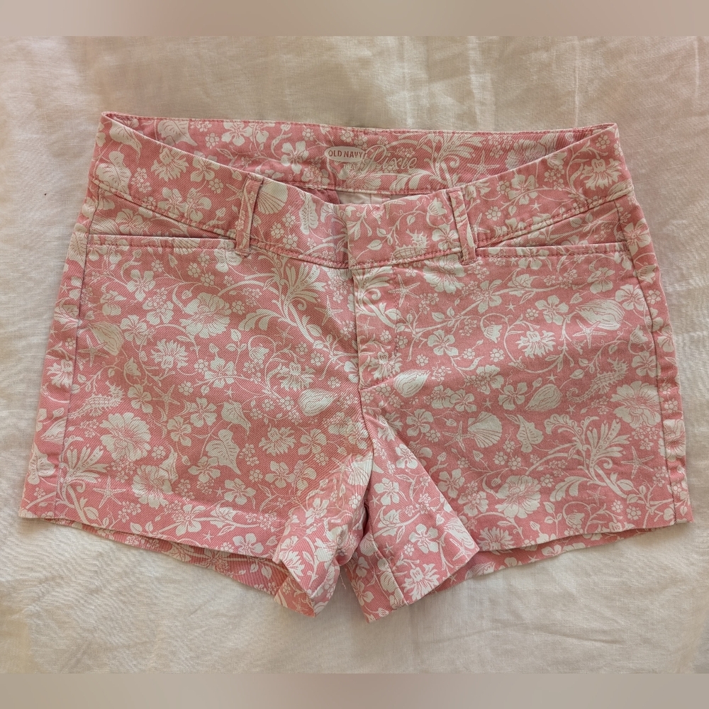 Old Navy Pastel Pink and White Pixie Shorts, Size 0R